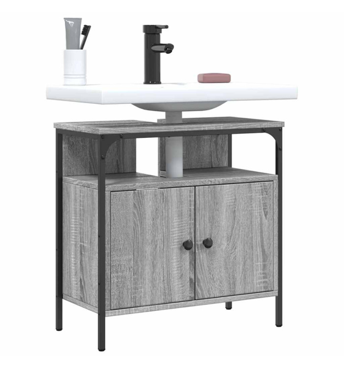 Armoire lavabo de salle de bain sonoma gris 60x30x60 cm | Mobilier & Déco