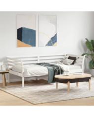 Lit de jour sans matelas blanc 90x190 cm bois de pin massif | Mobilier & Déco