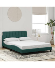 Cadre de lit sans matelas vert foncé 140x200 cm velours | Mobilier & Déco