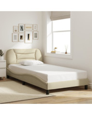Cadre de lit sans matelas crème 100x200 cm tissu | Mobilier & Déco
