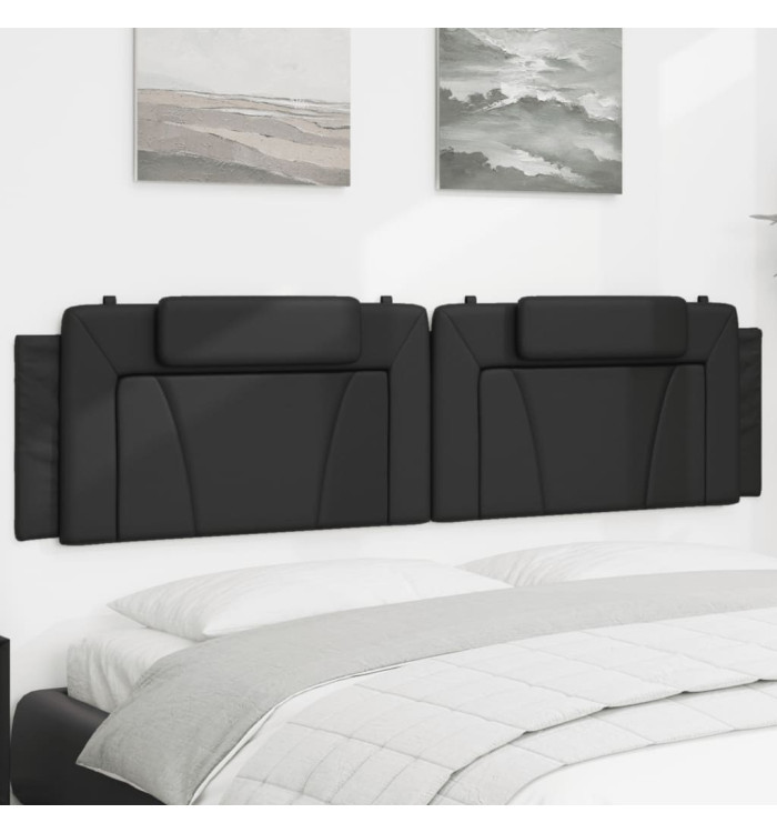 Coussin de tête de lit noir 200 cm similicuir | Mobilier & Déco