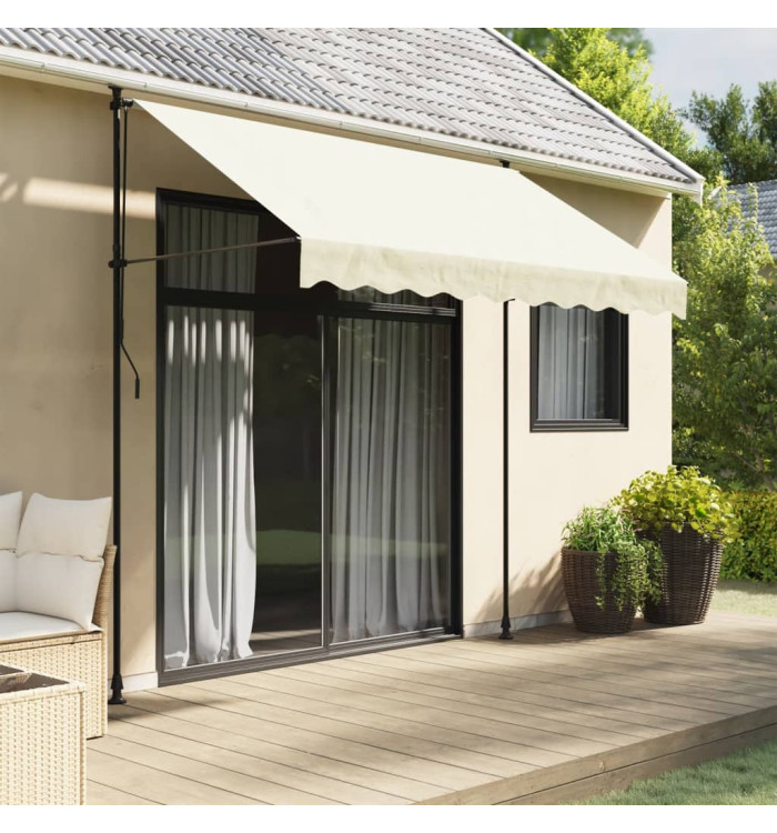 Auvent rétractable crème 250x150 m tissu et acier | Mobilier & Déco