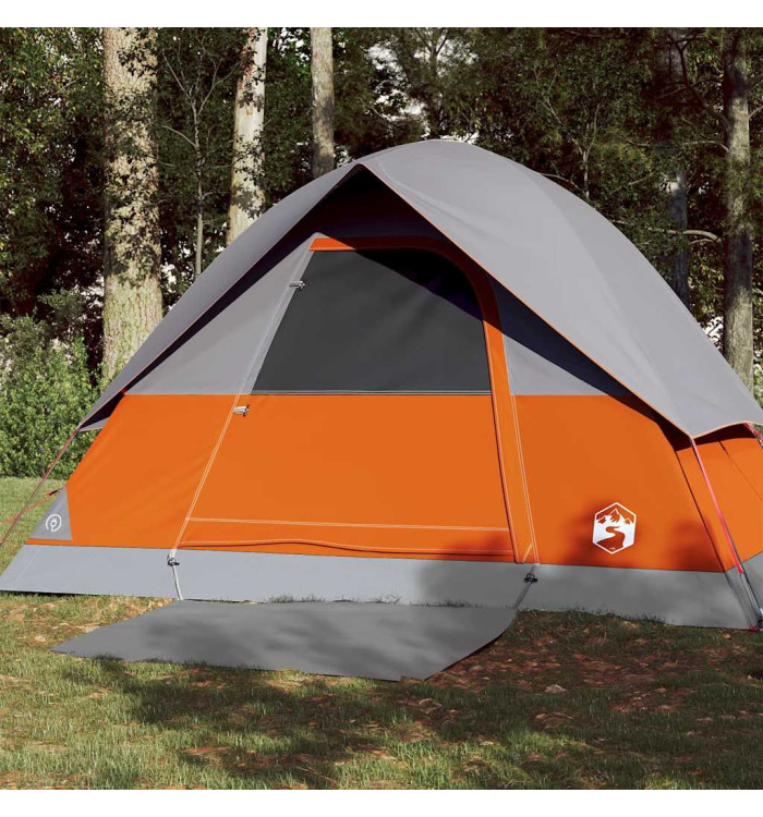 Tente de camping à dôme 3 personnes orange imperméable | Mobilier & Déco