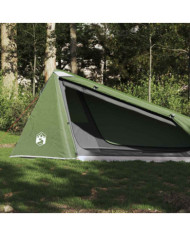 Tente de camping tunnel 1 personne vert imperméable | Mobilier & Déco