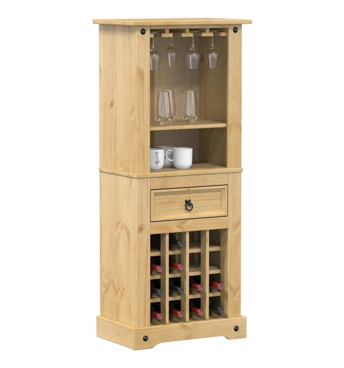 Casier à vin Corona 56x35x134,5 cm bois massif de pin | Mobilier & Déco