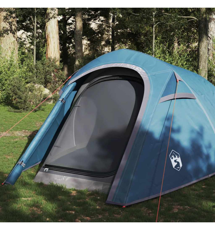 Tente de camping tunnel 3 personnes bleu imperméable | Mobilier & Déco
