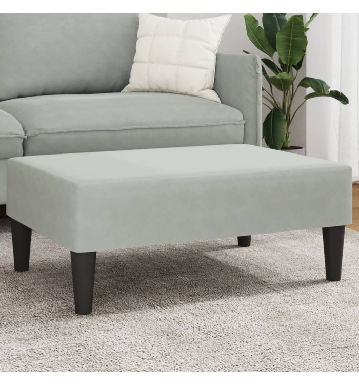 Repose-pied gris clair 77x55x31 cm velours | Mobilier & Déco