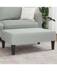 Repose-pied gris clair 77x55x31 cm velours | Mobilier & Déco