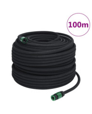 Tuyau d'arrosage de jardin noir 0,6" 100 m caoutchouc | Mobilier & Déco
