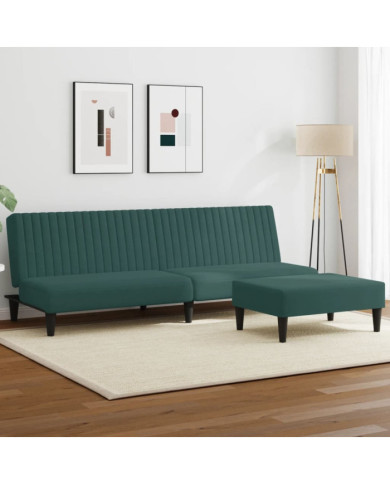 Ensemble de canapés 2 pcs vert foncé velours | Mobilier & Déco