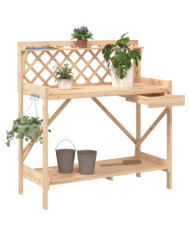 Banc de rempotage avec treillis bois massif de sapin | Mobilier & Déco