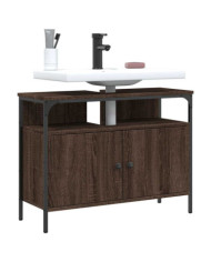 Armoire lavabo de salle de bain chêne marron 80x30x60 cm | Mobilier & Déco