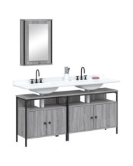 Ensemble de meubles de salle de bain 3 pcs Sonoma gris | Mobilier & Déco