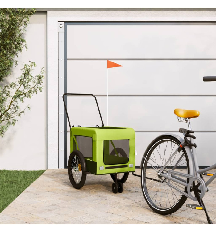 Remorque de vélo pour animaux de compagnie vert et noir | Mobilier & Déco