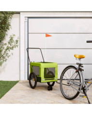 Remorque de vélo pour animaux de compagnie vert et noir | Mobilier & Déco