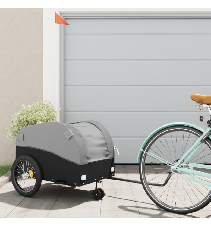 Remorque de vélo noir et gris 45 kg fer | Mobilier & Déco