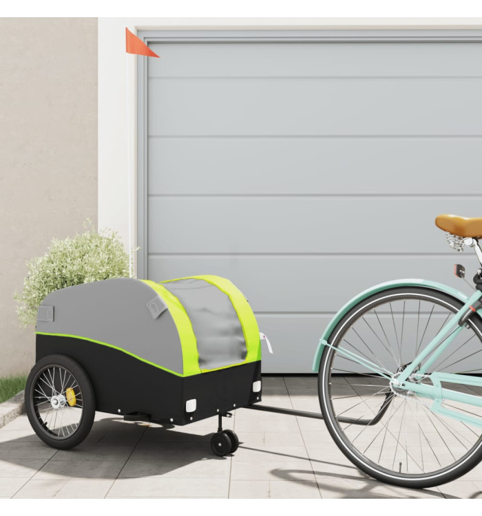 Remorque de vélo noir et vert 45 kg fer | Mobilier & Déco