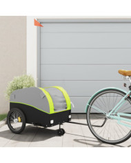 Remorque de vélo noir et vert 45 kg fer | Mobilier & Déco