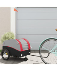 Remorque de vélo noir et rouge 30 kg fer | Mobilier & Déco