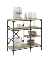 Support de boulanger chêne sonoma bois d’ingénierie et métal | Mobilier & Déco