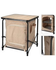 Redcliffs Table de camping avec placard beige 48x48x53,5 cm | Mobilier & Déco