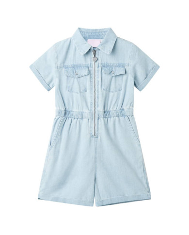 Combinaison enfants avec manches courtes bleu doux 128 | Mobilier & Déco