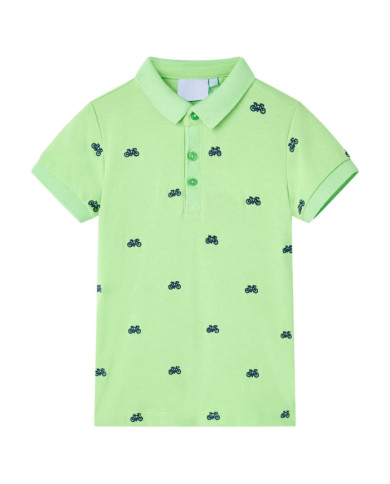Polo pour enfants vert fluo 128 | Mobilier & Déco