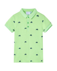 Polo pour enfants vert fluo 128 | Mobilier & Déco