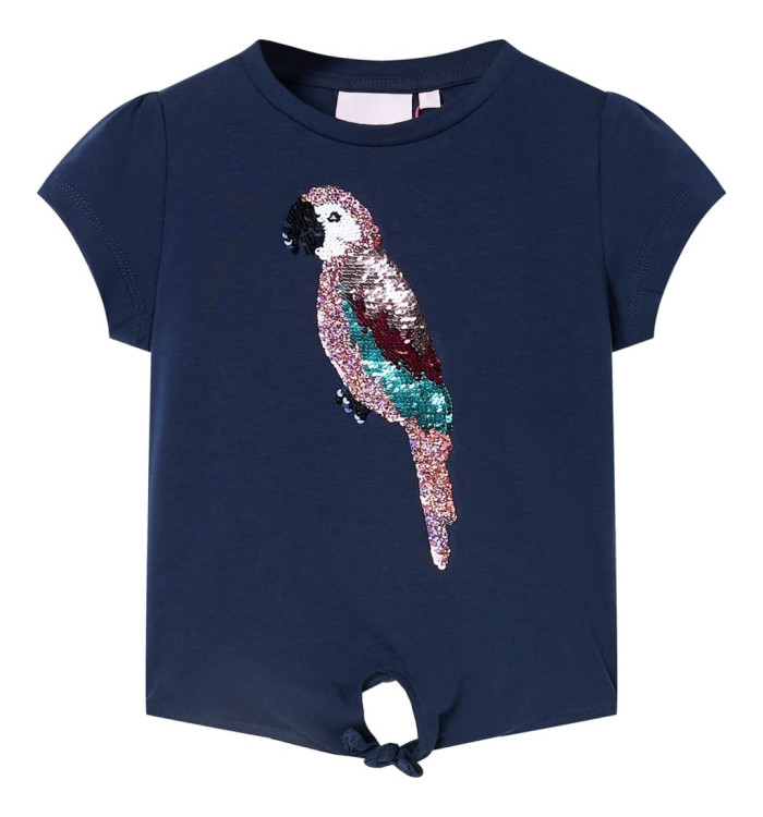 T-shirt pour enfants bleu marine 128 | Mobilier & Déco