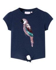 T-shirt pour enfants bleu marine 128 | Mobilier & Déco