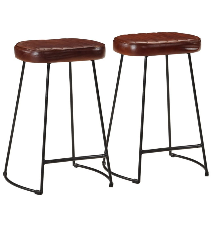 Tabourets de bar lot de 2 marron foncé 41x29x62 cm | Mobilier & Déco