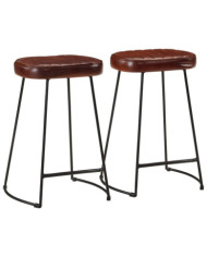 Tabourets de bar lot de 2 marron foncé 41x29x62 cm | Mobilier & Déco