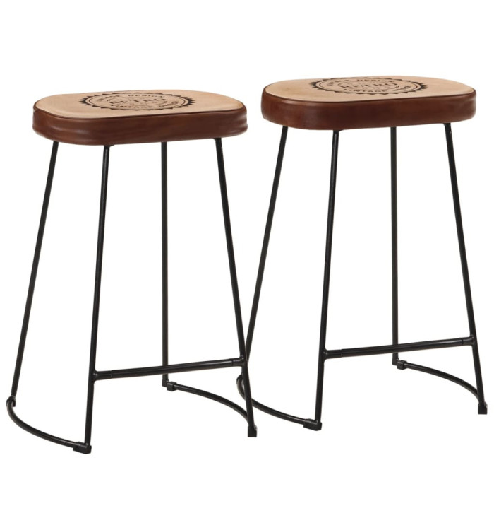 Tabourets de bar lot de 2 marron foncé 41x29x62 cm | Mobilier & Déco