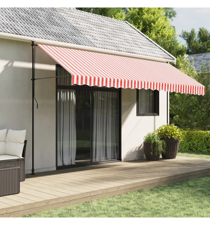Tissu de remplacement pour auvent rayures rouges et blanches | Mobilier & Déco