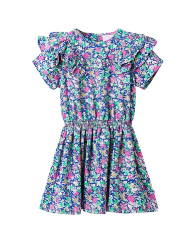 Robe pour enfants à manches à volants bleu cobalt 92 | Mobilier & Déco