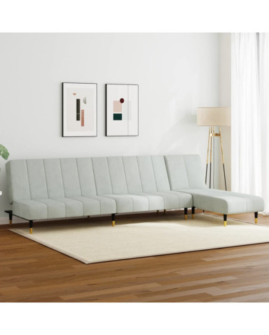 Ensemble de canapés 2 pcs gris clair velours | Mobilier & Déco