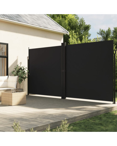 Auvent latéral rétractable noir 200x600 cm | Mobilier & Déco