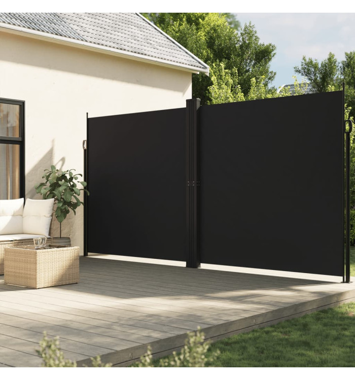 Auvent latéral rétractable noir 200x600 cm | Mobilier & Déco