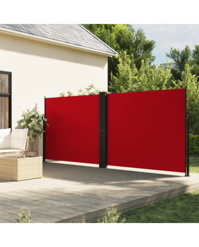 Auvent latéral rétractable rouge 180x600 cm | Mobilier & Déco