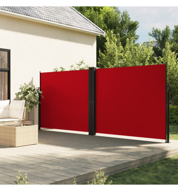 Auvent latéral rétractable rouge 180x600 cm | Mobilier & Déco