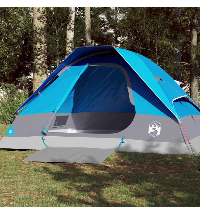 Tente de camping à dôme 4 personnes bleu imperméable | Mobilier & Déco
