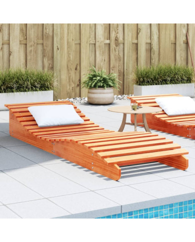 Chaise longue cire marron 205x70x31,5 cm bois massif de pin | Mobilier & Déco