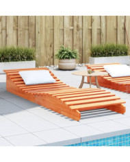 Chaise longue cire marron 205x70x31,5 cm bois massif de pin | Mobilier & Déco