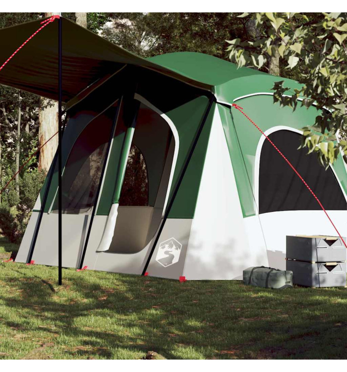 Tente de camping de cabine 5 personnes vert imperméable | Mobilier & Déco