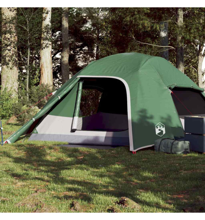 Tente de camping à dôme 4 personnes vert imperméable | Mobilier & Déco