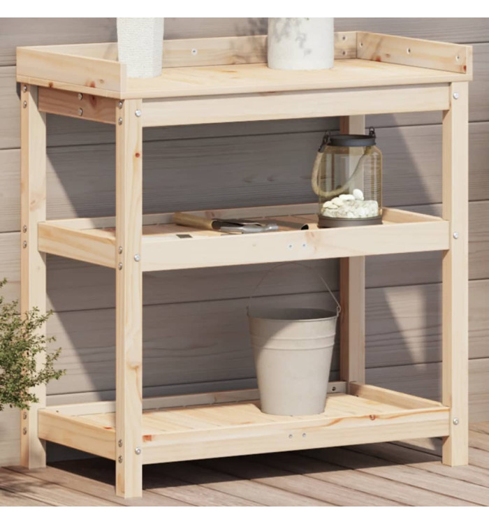 Table de rempotage et étagères 82,5x45x86,5 cm bois massif pin | Mobilier & Déco