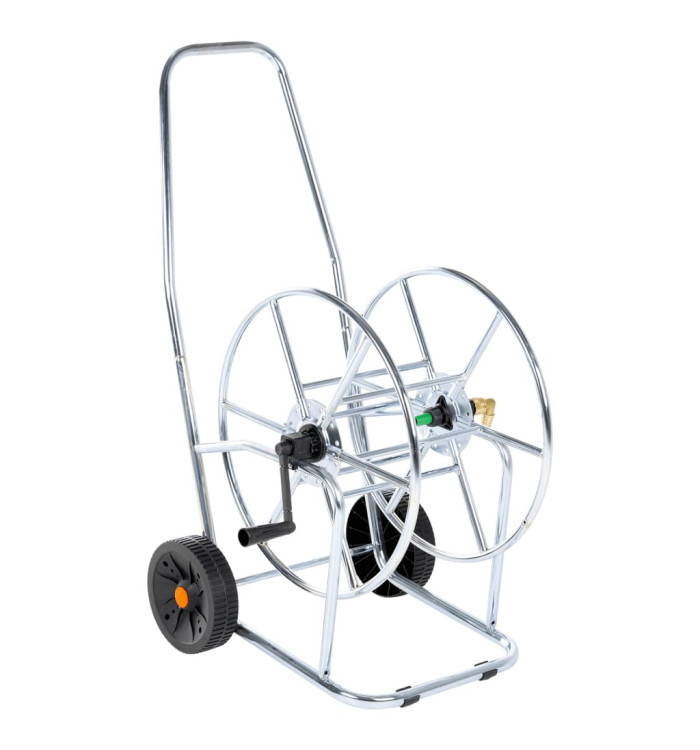 Chariot d'enrouleur pour tuyau de 80 m 3/4" acier | Mobilier & Déco
