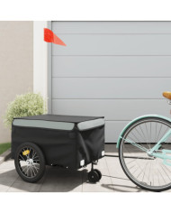 Remorque de vélo noir et gris 45 kg fer | Mobilier & Déco