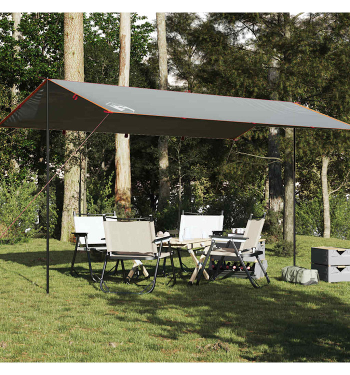 Bâche de camping gris et orange 500x294 cm imperméable | Mobilier & Déco