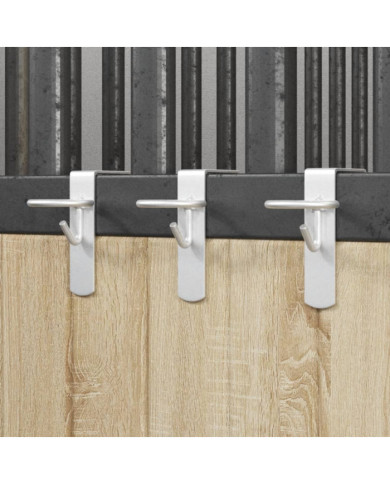 Crochets de seau 3 pcs portable argenté acier | Mobilier & Déco